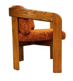 Lou Hodges Pair of Mid Century Barrel Back Lounge Chairs in Oak after Lou Hodges - 3955199