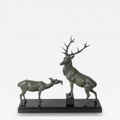 Louis Albert Carvin Louis Albert Carvin Stag and Doe Sculpture - 4738827