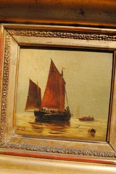 Louis Bentabole 19th c Marine Oil Red Sail Louis Bentabole - 1070127