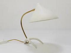 Louis Christiaan Kalff 1950s Louis Kalff Style White Mid Century Brass Desk or Table Lamp - 4064955