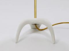 Louis Christiaan Kalff 1950s Louis Kalff Style White Mid Century Brass Desk or Table Lamp - 4064957