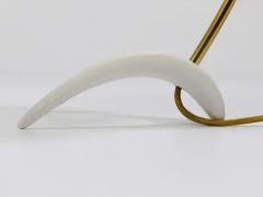 Louis Christiaan Kalff 1950s Louis Kalff Style White Mid Century Brass Desk or Table Lamp - 4064984