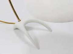 Louis Christiaan Kalff 1950s Louis Kalff Style White Mid Century Brass Desk or Table Lamp - 4064988
