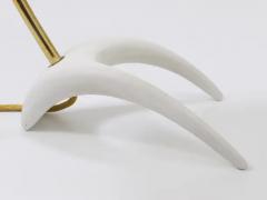 Louis Christiaan Kalff 1950s Louis Kalff Style White Mid Century Brass Desk or Table Lamp - 4064992