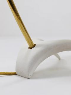 Louis Christiaan Kalff 1950s Louis Kalff Style White Mid Century Brass Desk or Table Lamp - 4064995