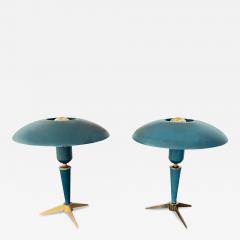 Louis Christiaan Kalff Pair of Blue Midcentury Louis C Kalff Table Lamps for Philips - 3230429