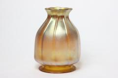 Louis Comfort Tiffany Louis Comfort Tiffany Signed Candlestick Lamp Favrile Shade Gold Iridescent - 2338291