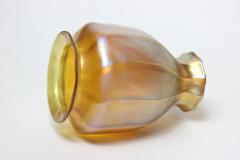 Louis Comfort Tiffany Louis Comfort Tiffany Signed Candlestick Lamp Favrile Shade Gold Iridescent - 2338299
