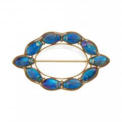 Louis Comfort Tiffany Louis Tiffany at Tiffany Co Favrile Glass Scarab Brooch - 3361786