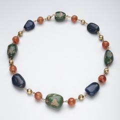Louis Comfort Tiffany Necklace by Louis Comfort Tiffany 18kt Gold Lapis Carnelian and Turquoise - 4456687