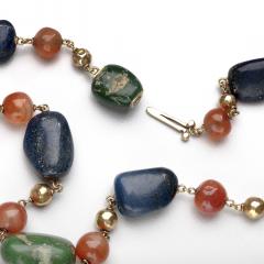 Louis Comfort Tiffany Necklace by Louis Comfort Tiffany 18kt Gold Lapis Carnelian and Turquoise - 4456690