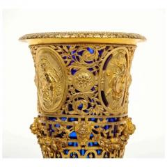 Louis Constant Sevin Louis Constant S vin F Barbedienne a Rare Ormolu and Blue Glass Centerpiece - 3899796