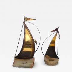 Louis DeMott Bunce Pair of signed DeMott Sailboat sculptures - 3742897