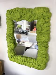 Louis Durot Mirror Green Expensive Foam Italy 1990s - 2755547