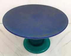 Louis Durot Sunburst Mushroom Table in Green and Blue Louis Durot 1990s - 3175800