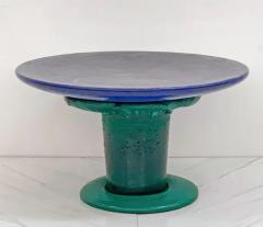 Louis Durot Sunburst Mushroom Table in Green and Blue Louis Durot 1990s - 3175801