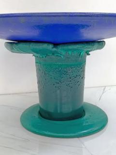 Louis Durot Sunburst Mushroom Table in Green and Blue Louis Durot 1990s - 3175807