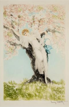 Louis Icart 1932 Louis Icart Etching Spring Blossoms  - 4527094