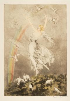 Louis Icart Arc en ciel Rainbow by Louis Icart 1888 1950 Signed - 4527051