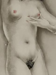 Louis Icart Hand Colored by Louis Icart Slightly Swollen Areola Authenticated - 4251659