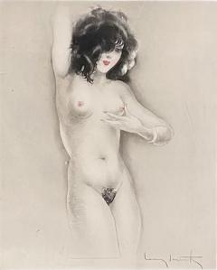 Louis Icart Hand Colored by Louis Icart Slightly Swollen Areola Authenticated - 4252909