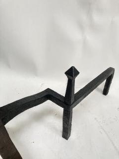 Louis Majorelle 1910s Hand made Wrought iron andiron - 3312133