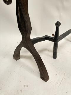 Louis Majorelle 1910s Hand made Wrought iron andiron - 3312134