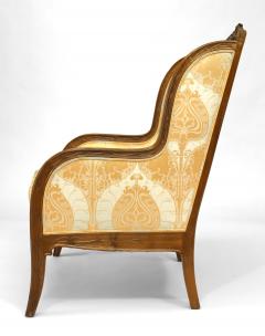 Louis Majorelle French Art Nouveau Walnut Berg re Arm Chair - 4629278