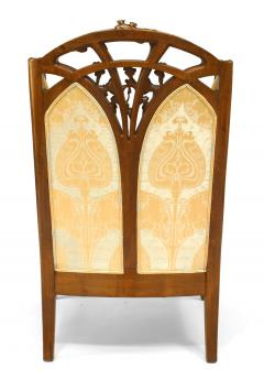 Louis Majorelle French Art Nouveau Walnut Berg re Arm Chair - 4629279