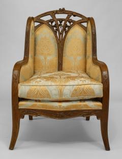 Louis Majorelle French Art Nouveau Walnut Bergere Armchair - 422138