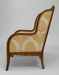 Louis Majorelle French Art Nouveau Walnut Bergere Armchair - 422139