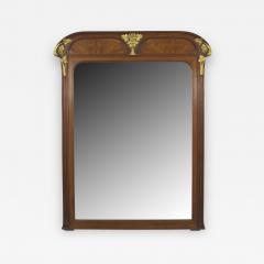 Louis Majorelle French Art Nouveau Walnut Beveled Glass Wall Mirror - 471967