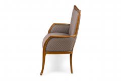 Louis Majorelle French Louis Majorelle Art Nouveau Mahogany and Blue Patterned Settee - 4274989