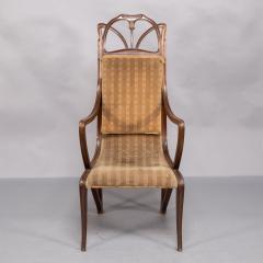 Louis Majorelle Louis Majorelle Art Nouveau carved walnut armchair with original period fabric - 4182444