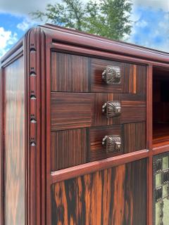 Louis Majorelle Louis Majorelle French Art Nouveau Signed Cabinet Inlays and Ironwork - 4330516