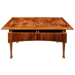 Louis Majorelle Louis Majorelle Rare Writing Desk with Botanical Inlays ca 1900 Signed  - 2788473