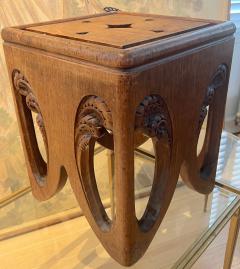 Louis Majorelle Louis Majorelle rarest organic art nouveau carved bench or side table - 2586956