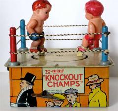 Louis Marx and Company Wind Up Toy KnockoutChamps with Original Box Circa 1930 - 243552