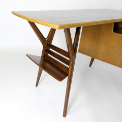 Louis Paolozzi RARE OAK AND MAHOGANY DESK BY LOUIS PAOLOZZI 1950  - 2634158