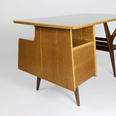 Louis Paolozzi RARE OAK AND MAHOGANY DESK BY LOUIS PAOLOZZI 1950  - 2634164