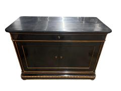Louis Philippe Ebonized And Maple Commode - 4563847