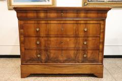 Louis Philippe Italian Antique Chest of Drawers in Walnut Restored - 4142988