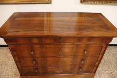 Louis Philippe Italian Antique Chest of Drawers in Walnut Restored - 4142993