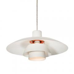 Louis Poulsen Mid Century White Orange Enamel PH 4 3 Pendant Chandelier by Louis Poulsen - 4141970