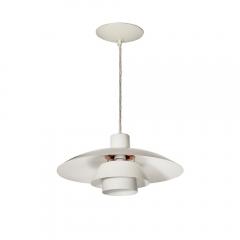 Louis Poulsen Mid Century White Orange Enamel PH 4 3 Pendant Chandelier by Louis Poulsen - 4141971