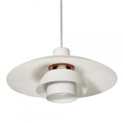 Louis Poulsen Mid Century White Orange Enamel PH 4 3 Pendant Chandelier by Louis Poulsen - 4141997