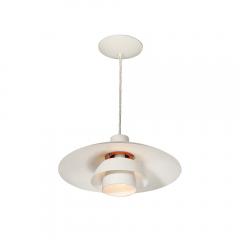 Louis Poulsen Mid Century White Orange Enamel PH 4 3 Pendant Chandelier by Louis Poulsen - 4142018