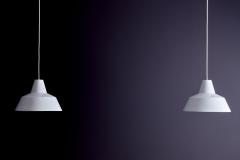 Louis Poulsen Pair of White Arbejdspendel for Louis Poulsen - 4389005