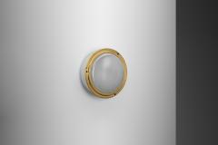 Louis Poulsen Waggon Aluminium and Brass Wall Lamp for Louis Poulsen Denmark ca 1970s - 4358000