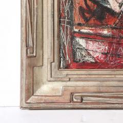 Louis Schanker Mid Century Abstract Textural Composition in Oil on Canvas Painting by Schanker - 4720261